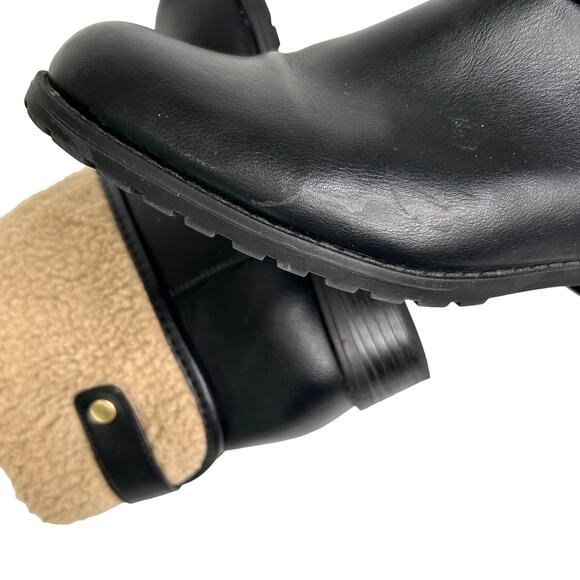 Style & Co. Beana Black Vegan Leather Foldover Faux Fur Ankle Boots 8.5M - Picture 5 of 10